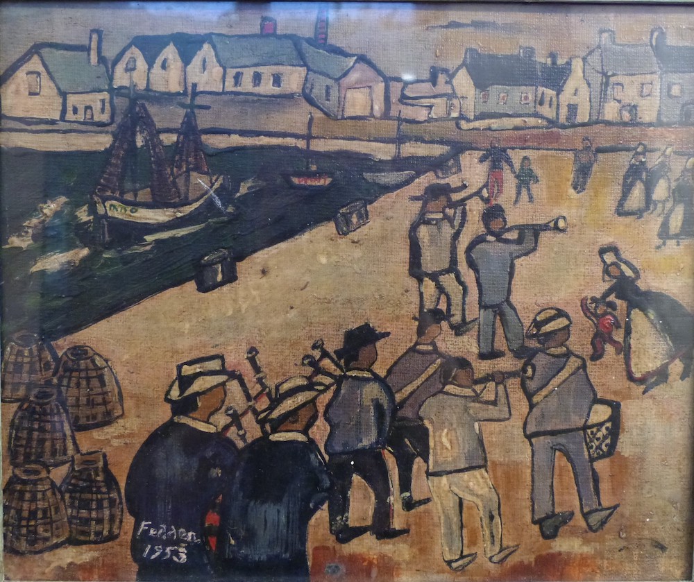 Mary Fedden (1915 2012) Oil On Board Breton Musicians Signed And Dated Fedden 1953 Lower Left, With Label Verso No 2 Breton Musicians Aug 53 Mary Fedden Sold For Ś1,000