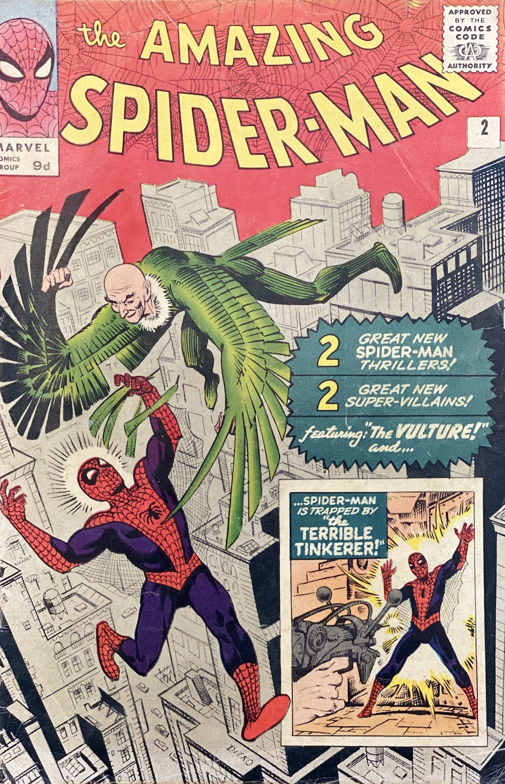 Marvel Comic The Amazing Spider Man #2 First Appearance Of The Vulture, 1963 Sold Ś600