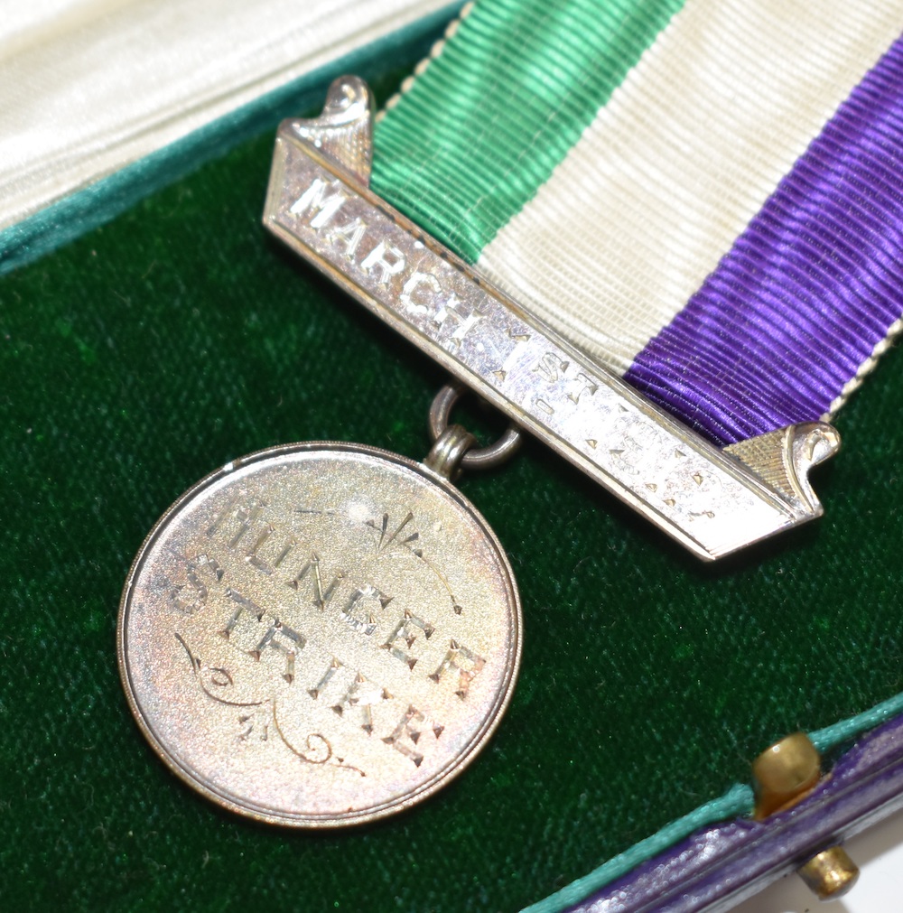 Hallmarked Silver Suffragette Hunger Strike Medal. Sold For Ś13,400