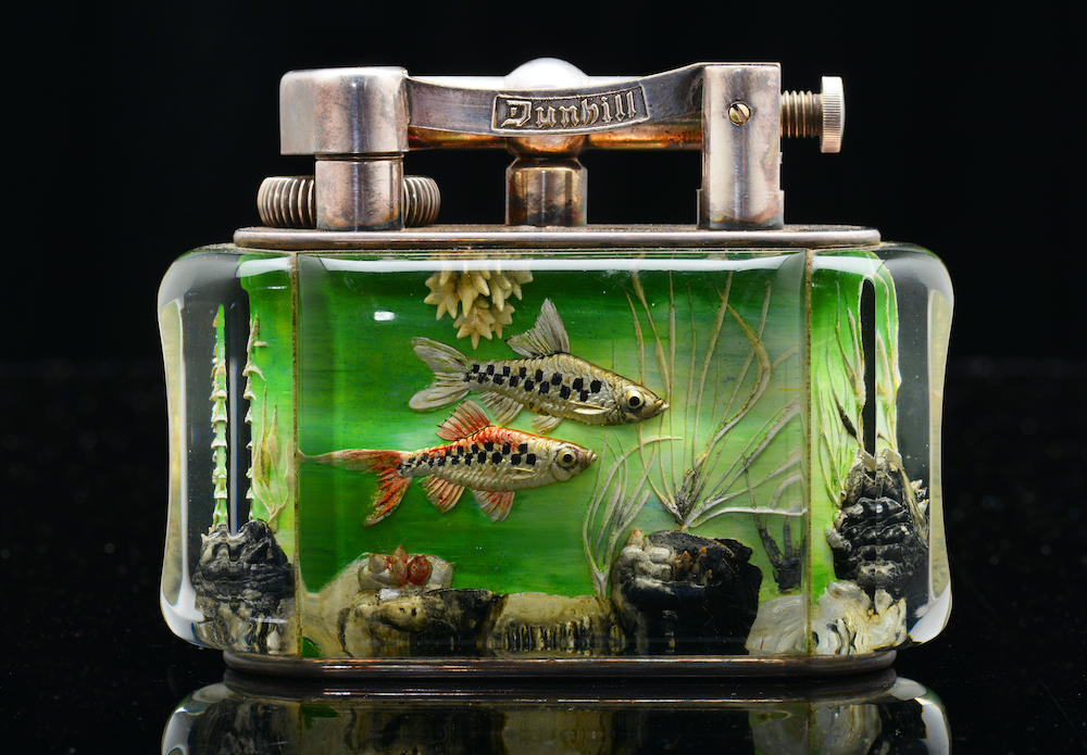 Dunhill Aquarium Half Giant Size Table Lighter. Sold For £2300