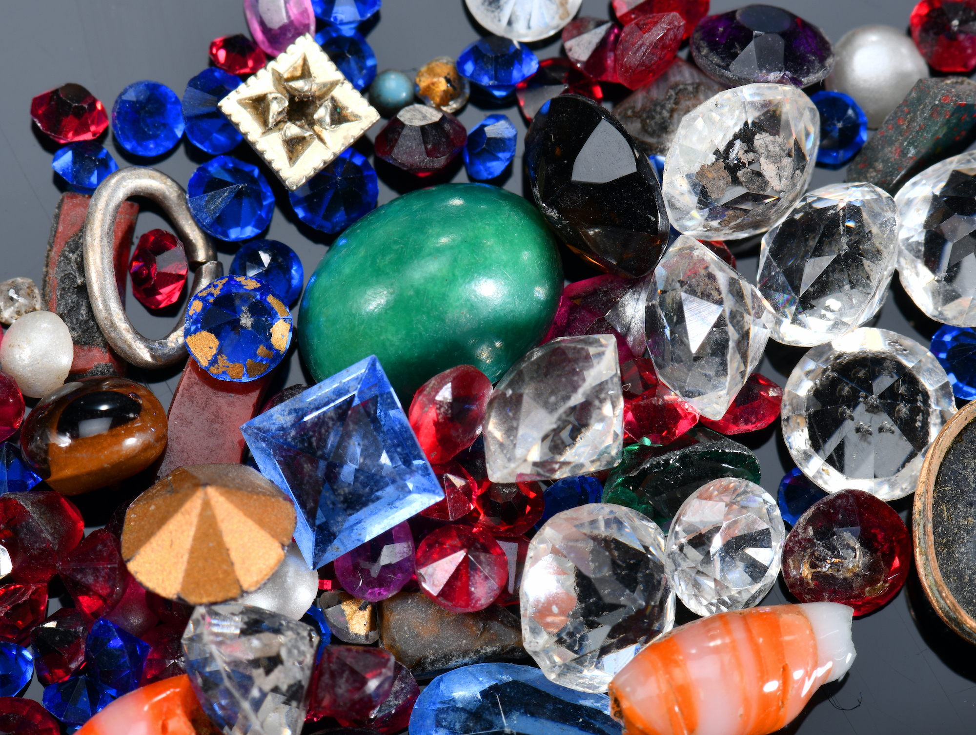 Close up of mixed gems and stones