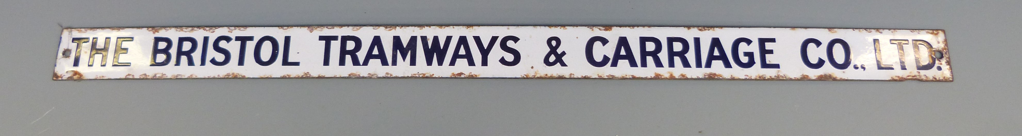 An Enamel Signpanel 'The Bristol Tramways & Carriage Co. Ltd. Sold For £420