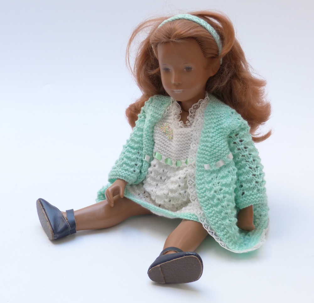 Sasha Doll With Brown Lips, Blue Eyeshadow, Red Hair, Blue Shoes And Knitted Outfit, 41Cm Tall. Sold £800