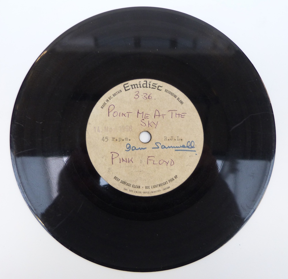 Pink Floyd Point Me At The Sky, One Sided Emidisc, Handwritten Typed Labels Hammer £440