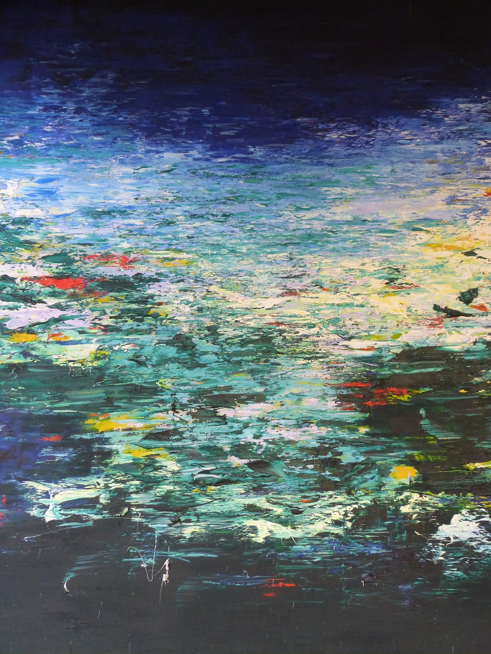Martin Brewster Large Oil On Canvas Abstract Landscape Inscribed Verso 'Martin Brewster Lakeside 1990' Sold For Ś1100