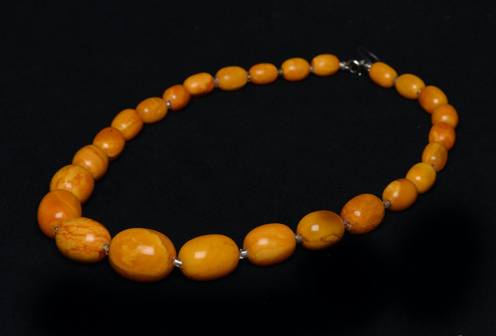A Baltic Amber Necklace. Sold For £9000
