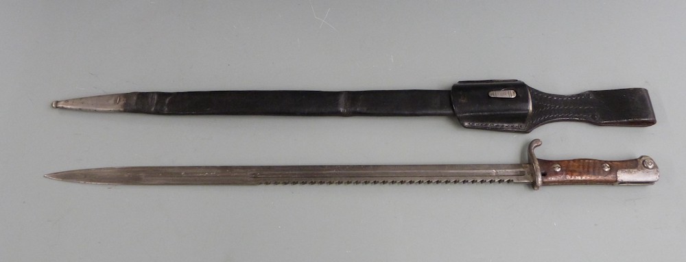German S98 Pattern Sawback Bayonet With One Piece Wooden Grip Sold £900