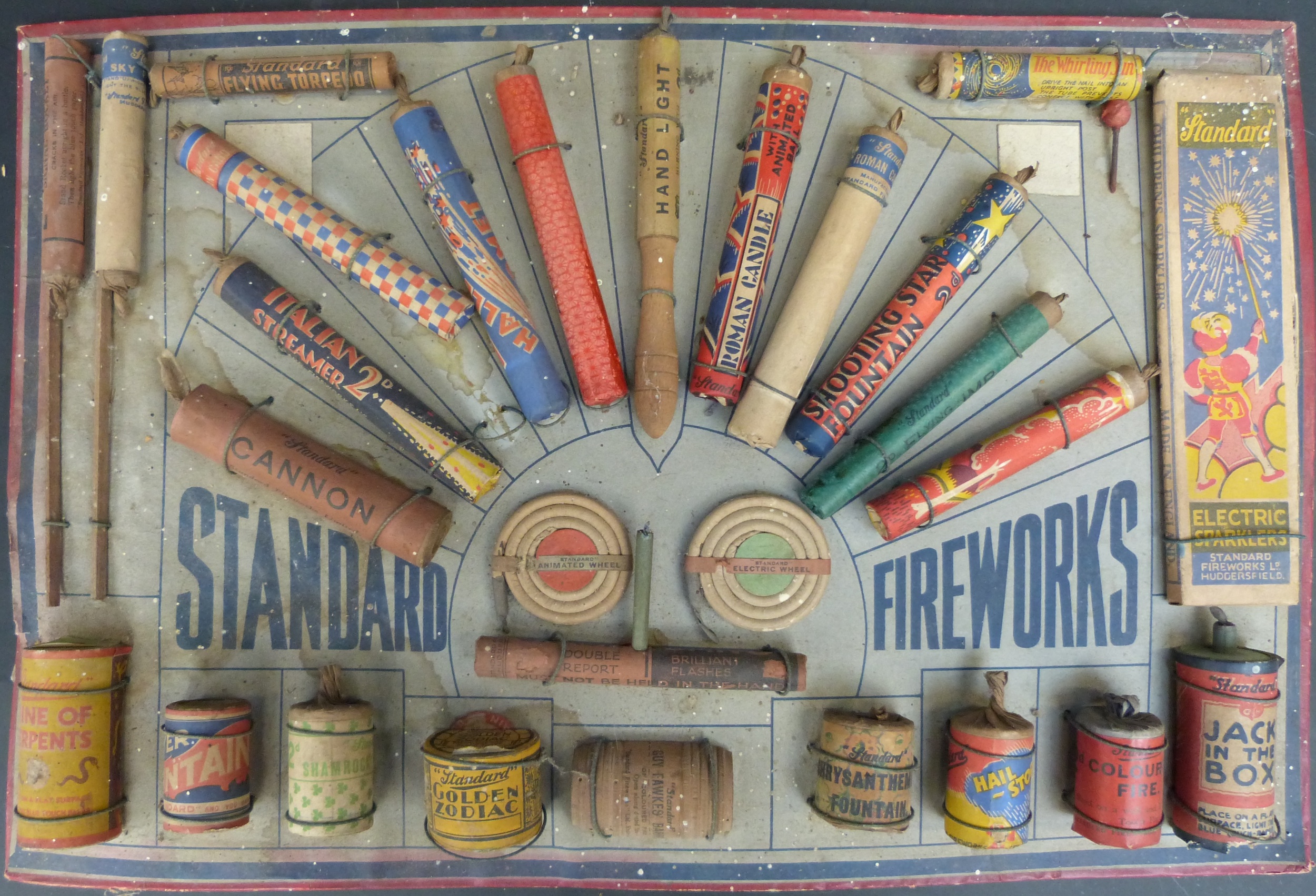 An Ex Shop Display Board For Standard Fireworks Include Jack In The Box, Mine Of Serpents Etc Sold For Ś750