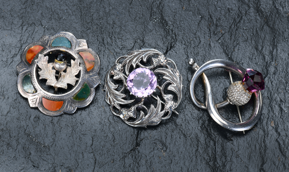 Three Scottish Silver Brooches. Sold For £120