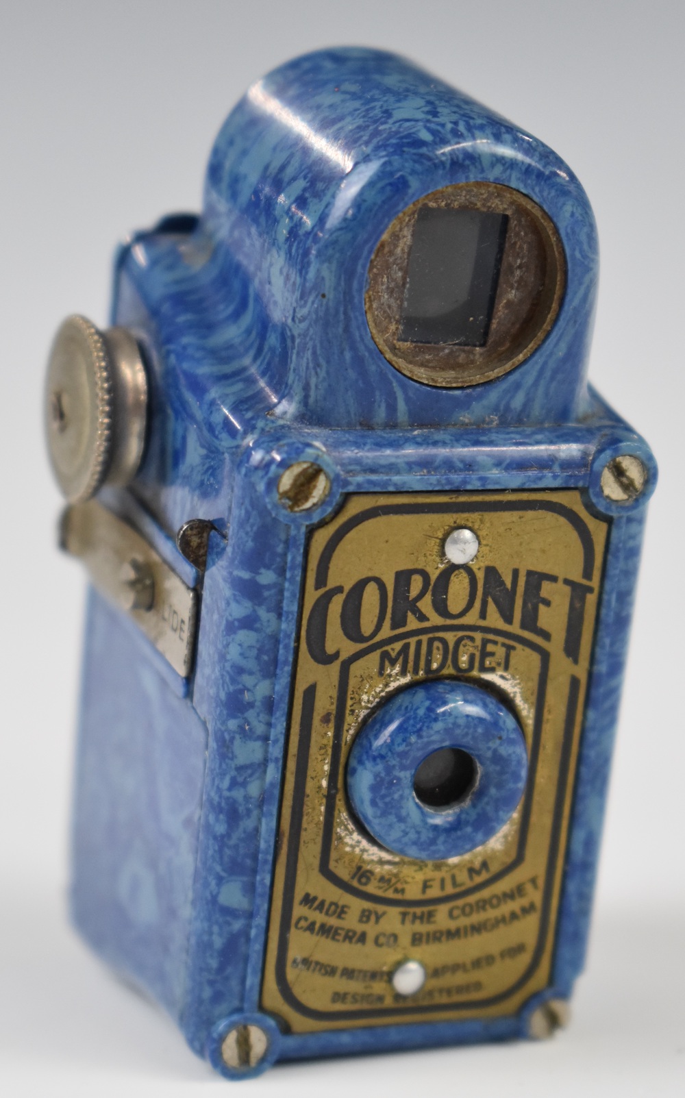 Blue Coronet Midget Novelty Miniature Camera, To Suit 16Mm Film. Sold For £170