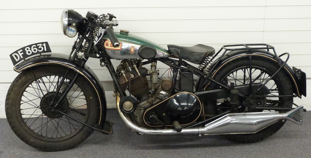 Motoring & Transport 1929 BSA 500Cc OHV Sloper S30 13 Motorcycle DF 8631 Sold For £6500